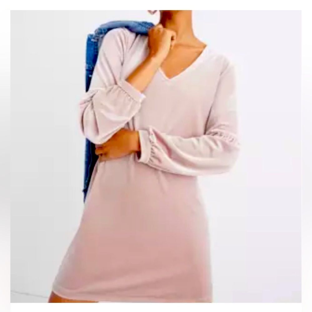 NEW Madewell Pink Velvet Balloon-Sleeved Dress size XS NWT